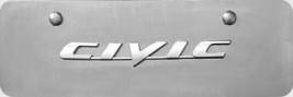 Honda Civic  3d Stainless Steel Mini  License Plate   Chrome Script 4&quot; x... - $35.00
