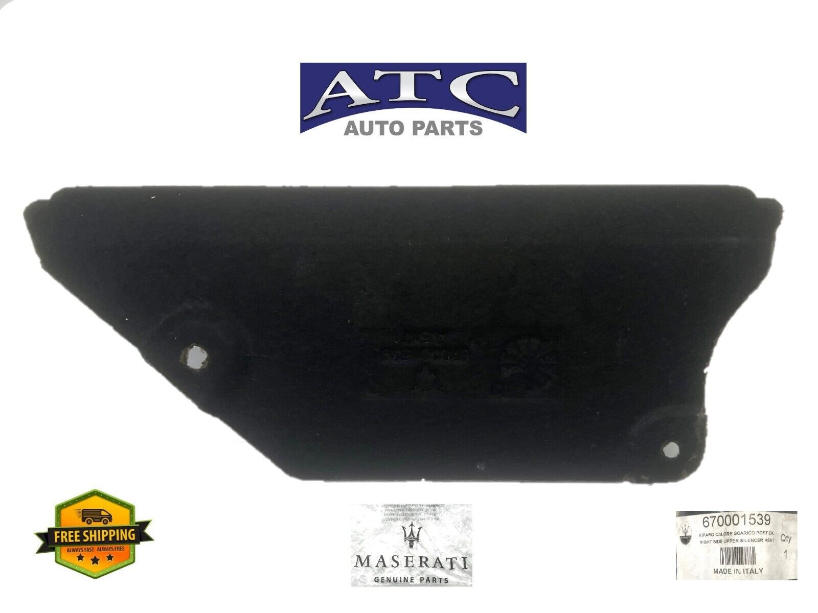 6700132540 RH SILENCER HEAT SHIELD for 2013-2016 Maserati Quattroporte