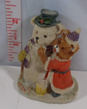 bear with snow man fiquirne 2 1/2 inch very cute - £4.73 GBP