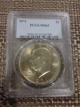 1971 Certified Eisenhower Dollar PCGS MS63 IKE Dollar   20160101 - £15.68 GBP