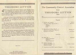 Theodore Lettvin Piano Concert Program Community Concerts 1954 - $13.86