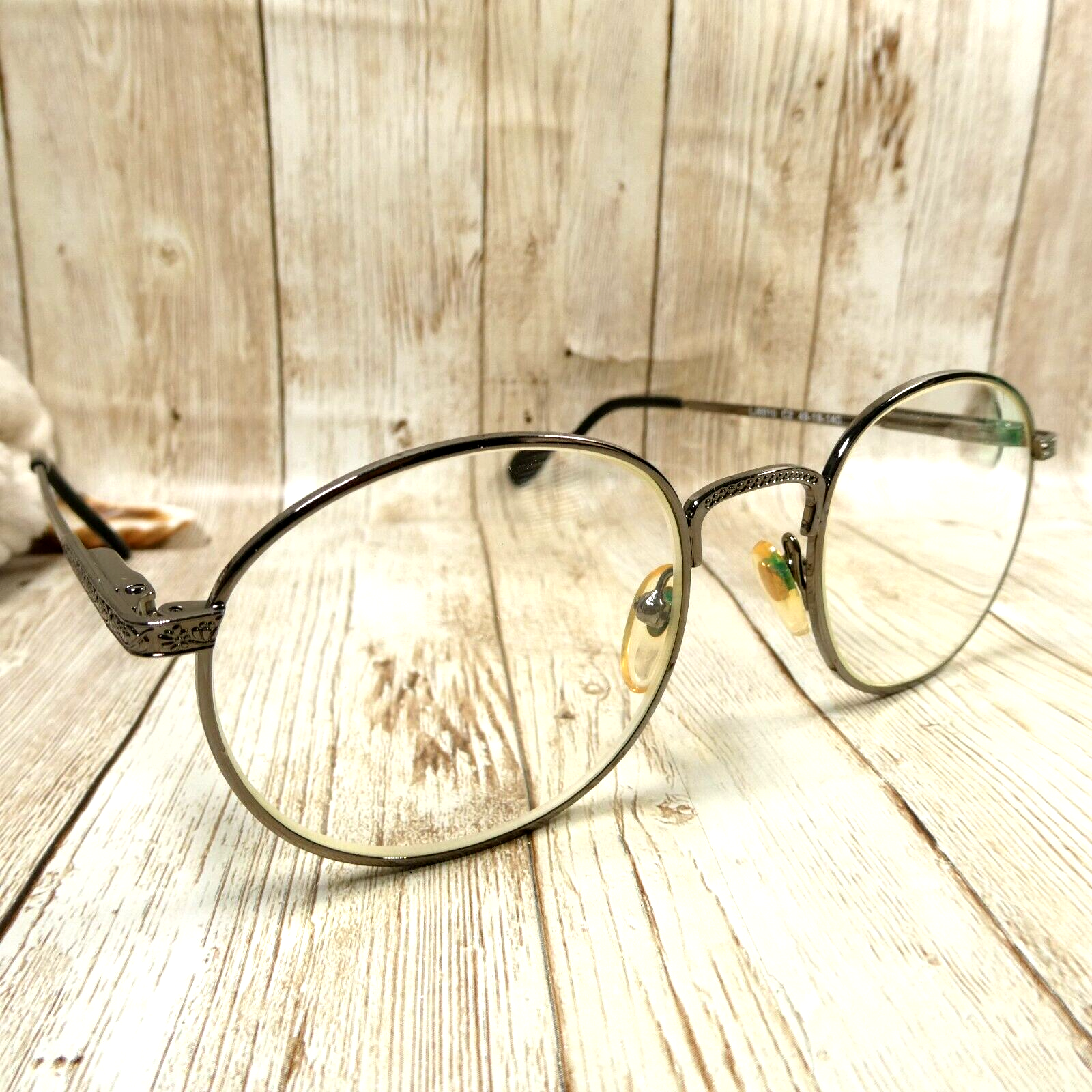 Les Lunettes Round Gunmetal Eyeglasses FRAMES ONLY - LJ6010 C2 49-19-140 - $24.72