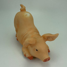 Ceramic Hand Painted Pink Pig Crouching Figurine 6&quot; Long Decoration Whimsical - £19.03 GBP