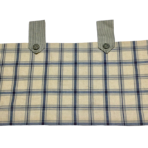 Vintage 90s Waverly Tab Plaid Valance Curtain Blue Beige 78x14in 2 Avail... - $23.64