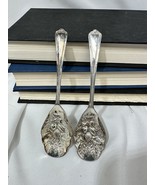 VINTAGE ORNATE FRUIT Berry SILVER PLATE SUGAR SPOON MADE IN ENGLAND Pair... - £13.94 GBP