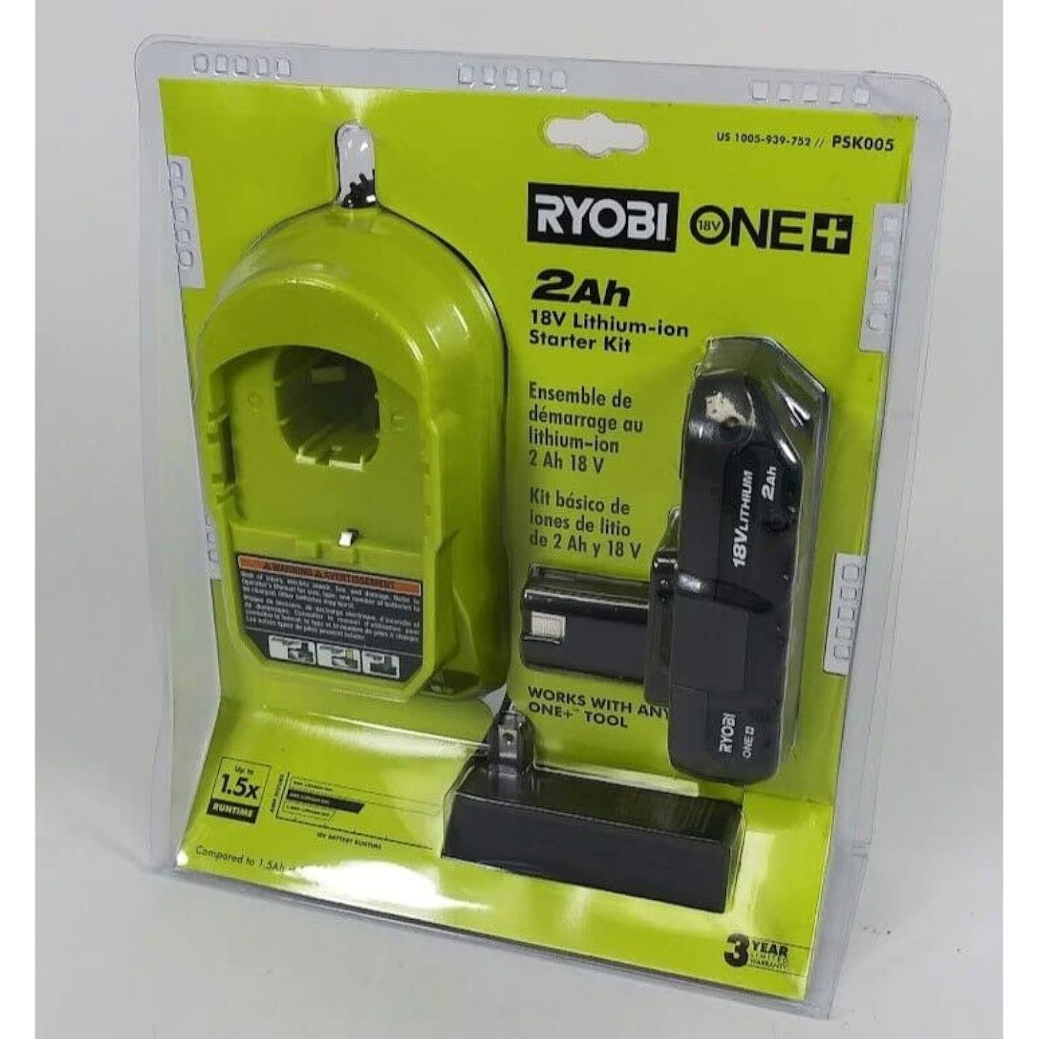 Ryobi One+ 18v Lithium Ion 2.0ah Battery and Charger Kit, Extreme Weather Perfor