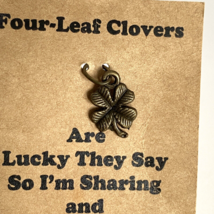 Four Leaf Clover Bronze Charm Good Luck For Bracelet Or Necklace  - £4.29 GBP