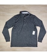 Anderson Ord Henley Long Sleeve Golf Polo Shirt Blue Performance Apparel... - $67.59 CAD