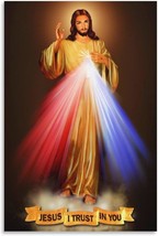 This 16X24-Inch (40X60Cm) Canvas Art Poster Features A Merciful Jesus Praying - £29.49 GBP