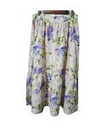 Biltmore Maxi Skirt Tiered Scalloped Lined Floral Large Elastic Waist Mo... - $29.99