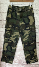 Shein Womens 8 Petite 27x28 Denim Straight Leg Pants Cargo Camo Camouflage - £21.26 GBP