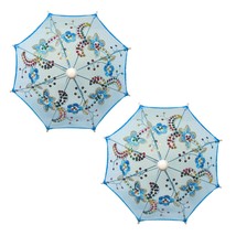 THY COLLECTIBLES Pack of 2 Mini Lace Umbrella Parasols with Sequins - Delicate D - £7.12 GBP