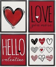 Love You Wall Art Decor Valentine&#39;s Print Gifts Red Romantic Gifts for Her Him U - £18.79 GBP