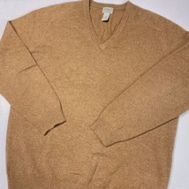 LL Bean 100% Lambswool Sweater Mens XLarge Tall XLT Brown V-Neck Long Sleeve - £25.16 GBP