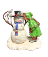 LEMAX Christmas Village Figurine, SNOW SWEETHEART, Snowman &amp; Girl - $214.08 MXN