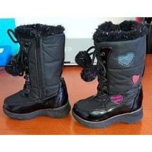 TOTES KIDS Girls Jessica WINTER SNOW BOOTS Waterproof Black Pink Shoes S... - $14.99