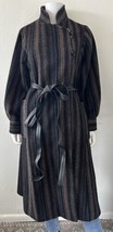 Vintage Luba 1970s Colorful Stripe Wool Coat Tie Waist Toggle Retro Long... - £168.07 GBP