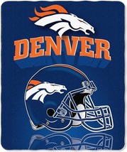 Denver Broncos Gridiron Style Throw Blanket Measures 50 x 60 inches - £13.18 GBP
