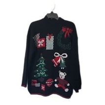 Nut Cracker Christmas Pullover Knit Mock Neck Sweater ~ Sz M ~ Black - £24.24 GBP