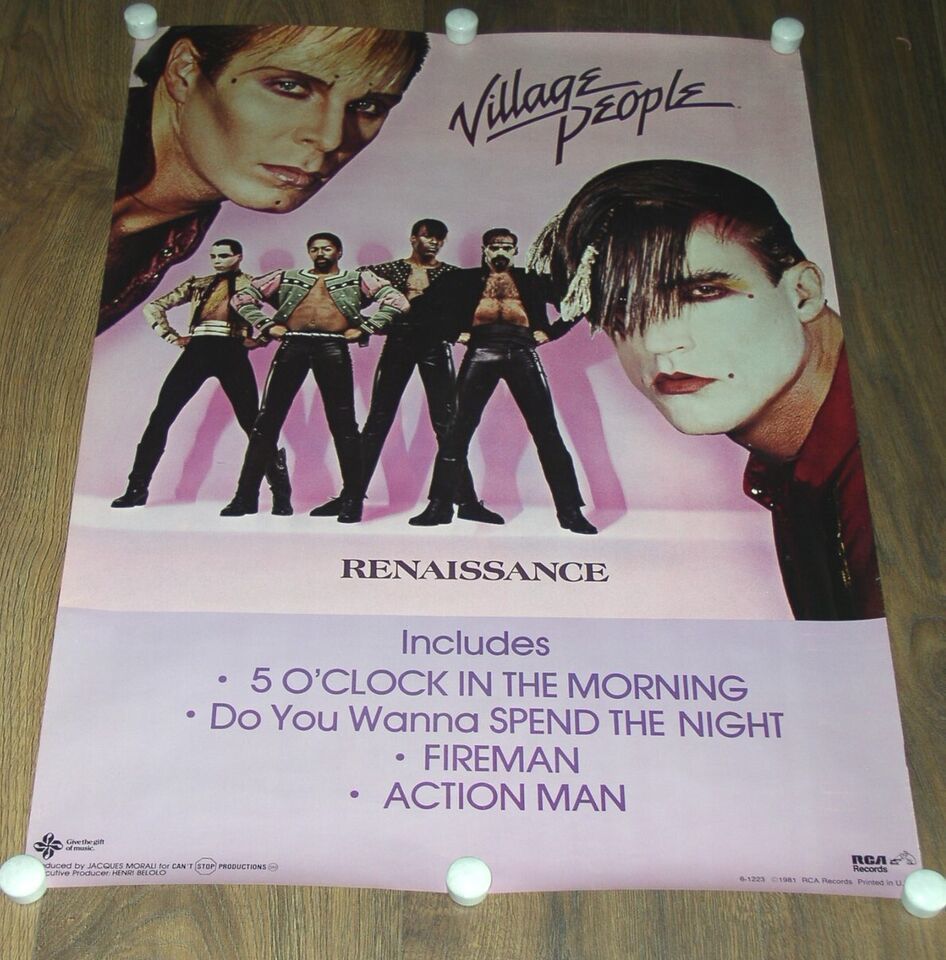 Village People Poster Vintage 1981 Renaissance Promo #6-1223 Action Man* - $69.99