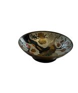 Vintage Hampton Brass Bowl Peacock Floral Relief Made In India Mid Centu... - $27.00
