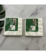Hallmark Vintage Chirstmas Paper Cocktail Napkins Set of 2 Green Cats Ca... - $299.63 MXN