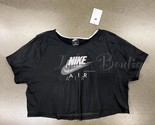NWT Nike Air DN4970-010 Women&#39;s NSW Sportswear Mesh Crop Top Black White... - $29.95