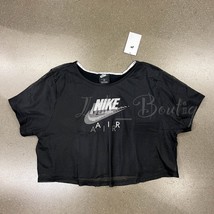 NWT Nike Air DN4970-010 Women&#39;s NSW Sportswear Mesh Crop Top Black White... - $29.95