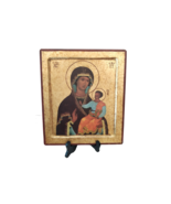 Real Byzantine icon on gold leaf, Holy Virgin with the Child Jesus - €144,74 EUR