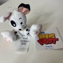 Disney PATCH Dog Plush Big Feet Mini Dalmatian White Soft Toy Tags - £19.26 GBP