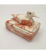 Vintage Handmade Ceramic Duck Trinket Treasure Box 6.5x4.25x5 inches - $554.35 MXN