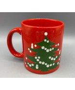 Vtg Waechtersbach Red Ceramic Christmas Mug Christmas Tree West Germany ... - $8.71