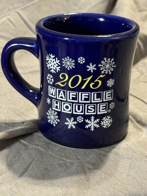 Waffle House 2015 Holiday Mug – “Winter Waffeland” Blue Tuxton Diner Coffee Cup Item image 2