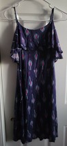 Pink Republic Women&#39;s Navy Purple Paisley Print Ruffle Dress Size Small - £14.89 GBP
