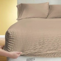 BedTite 7"-20" Fit 300 Thread Count Sheet Set Taupe Cream Full 100% Cotton - £53.08 GBP