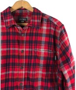 Eddie Bauer Flannel Shirt Size L Mens Red Plaid Button Up Lumberjack Cab... - $39.62