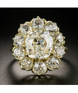 4 Ct Cushion Cut Diamond Antique Cluster Engagement Ring 14K Yellow Gold... - $206.89 CAD