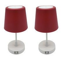 Roane LED Rechargeable Wireless Table Lamp for Indoor and Outdoor - Red (Pair) - £32.23 GBP