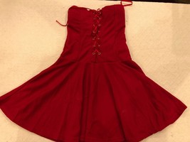 NAUGHTY SEXY HALLOWEEN COSPLAY WOMENS VERY SHORT RED LAS VEGAS CORSET DRESS - $422.38 MXN