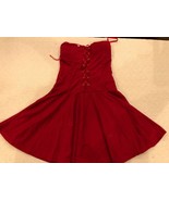 NAUGHTY SEXY HALLOWEEN COSPLAY WOMENS VERY SHORT RED LAS VEGAS CORSET DRESS - $32.13 CAD