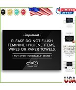 Elegant 3.5x5 Inch Bathroom Sign: Do Not Flush Feminine Products &amp; Wipes - $34.53 CAD