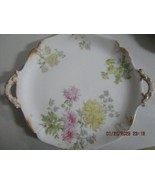 ANTIQUE FRANCE LIMOGES FLORAL TRAY 2 HANDLES 11&quot; BY GUERIN ^^ - $2,345.62 MXN