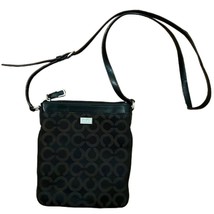 Coach Black Op C Crossbody Bag Purse Fabric Leather Trim Satin Lining - $24.00