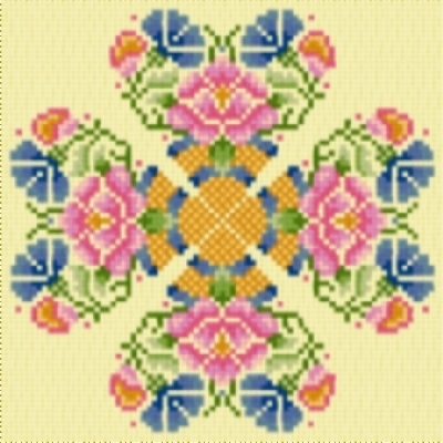 Latch Hook Rug Pattern Chart: FLORAL HEARTS - EMAIL2u - $5.75