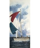 Dianne Krumel Etching SAILBOAT 380/500 &quot;SAILING1&quot; Signed by Artist - £60.05 GBP