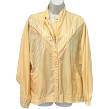 Vintage 90s Yellow White Striped Chevron Full Zip Windbreaker sz 16 / XL... - $469.67 MXN