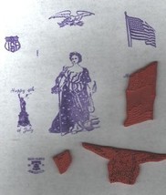 Patriotic Unmounted Rubber Stamps, Flags, eagles, Lady Liber - £18.04 GBP