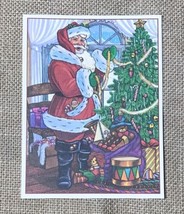 Vintage Lewis T Johnson Holiday Card Santa Claus Sack Of Toys Christmas ... - $4.95