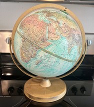 Vintage Replogle Raised Relief 12” Diameter Globe World Ocean Series Metal Stand - £37.83 GBP