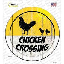 Chicken Crossing Novelty Circle Sticker Decal 9in - $4.95